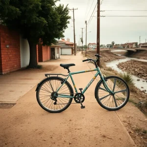 Bicycle on a dirt path symbolizing a violent crime scene in Santa Ana.