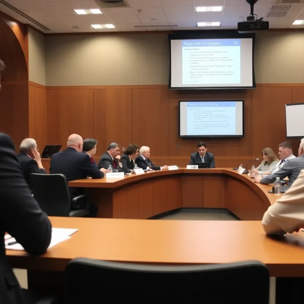 Santa Ana city council members discussing police oversight