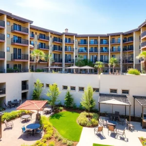 Terra Oceanside apartment complex exterior with amenities