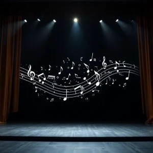 Abstract musical scene from A Beautiful Noise