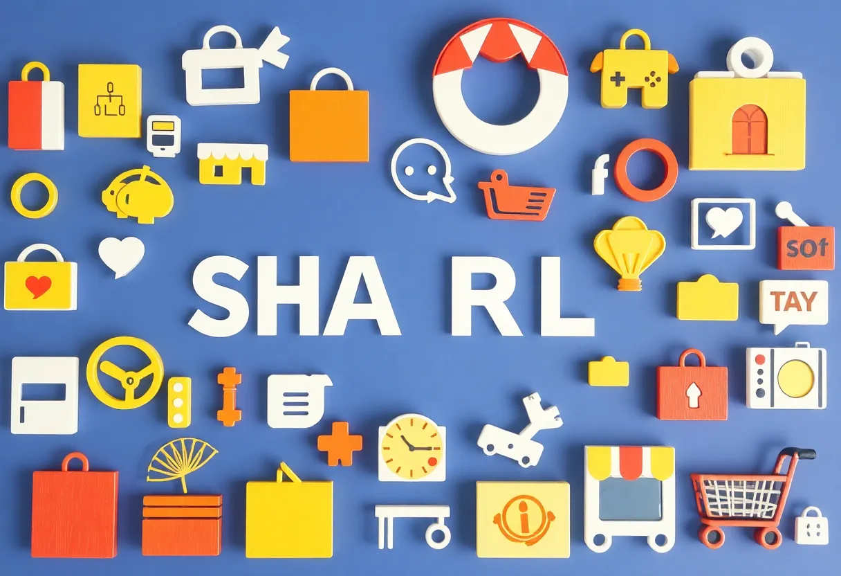 Illustration of retail and online shopping for home goods