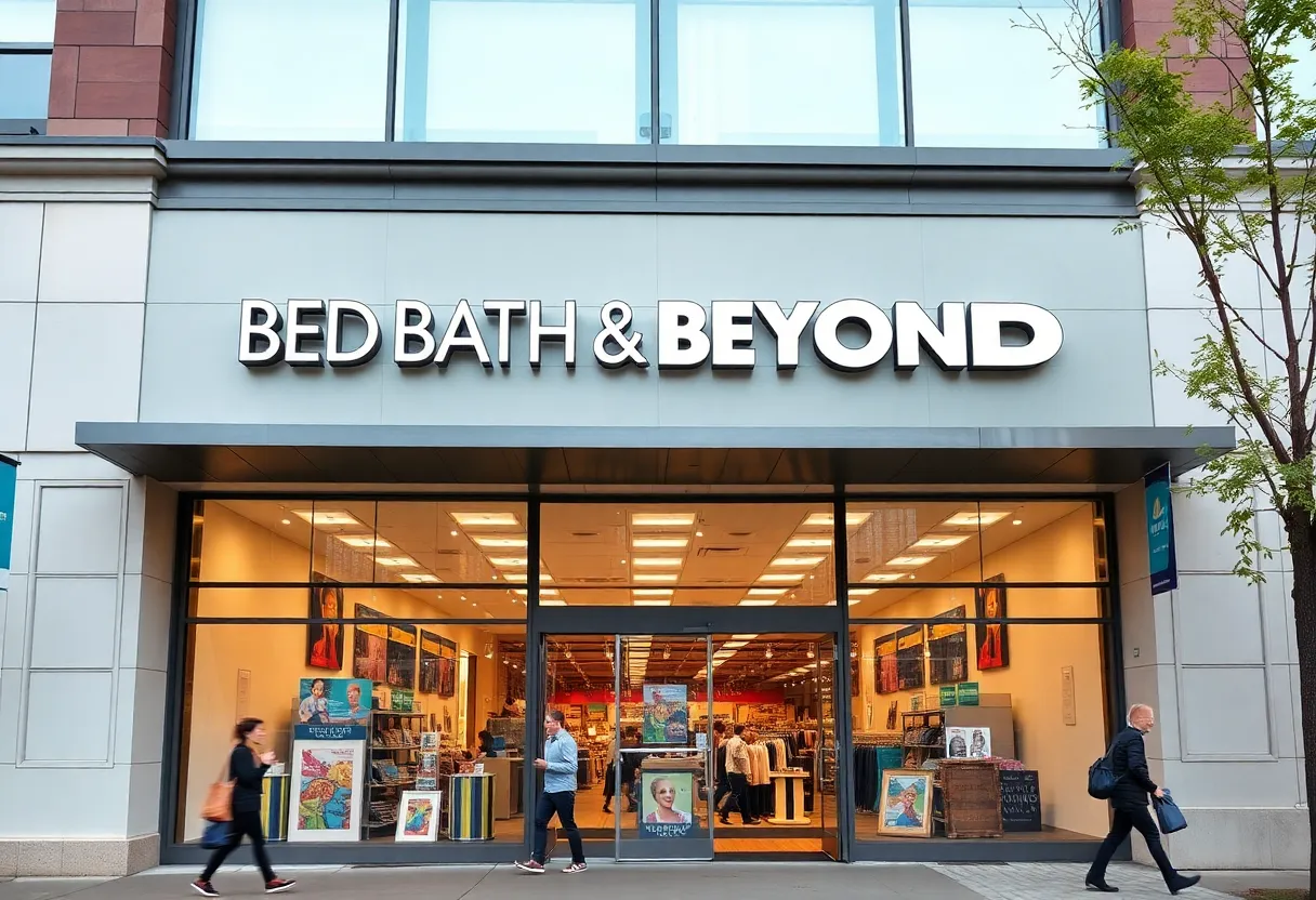 A Bed Bath & Beyond store in a vibrant neighborhood setting.
