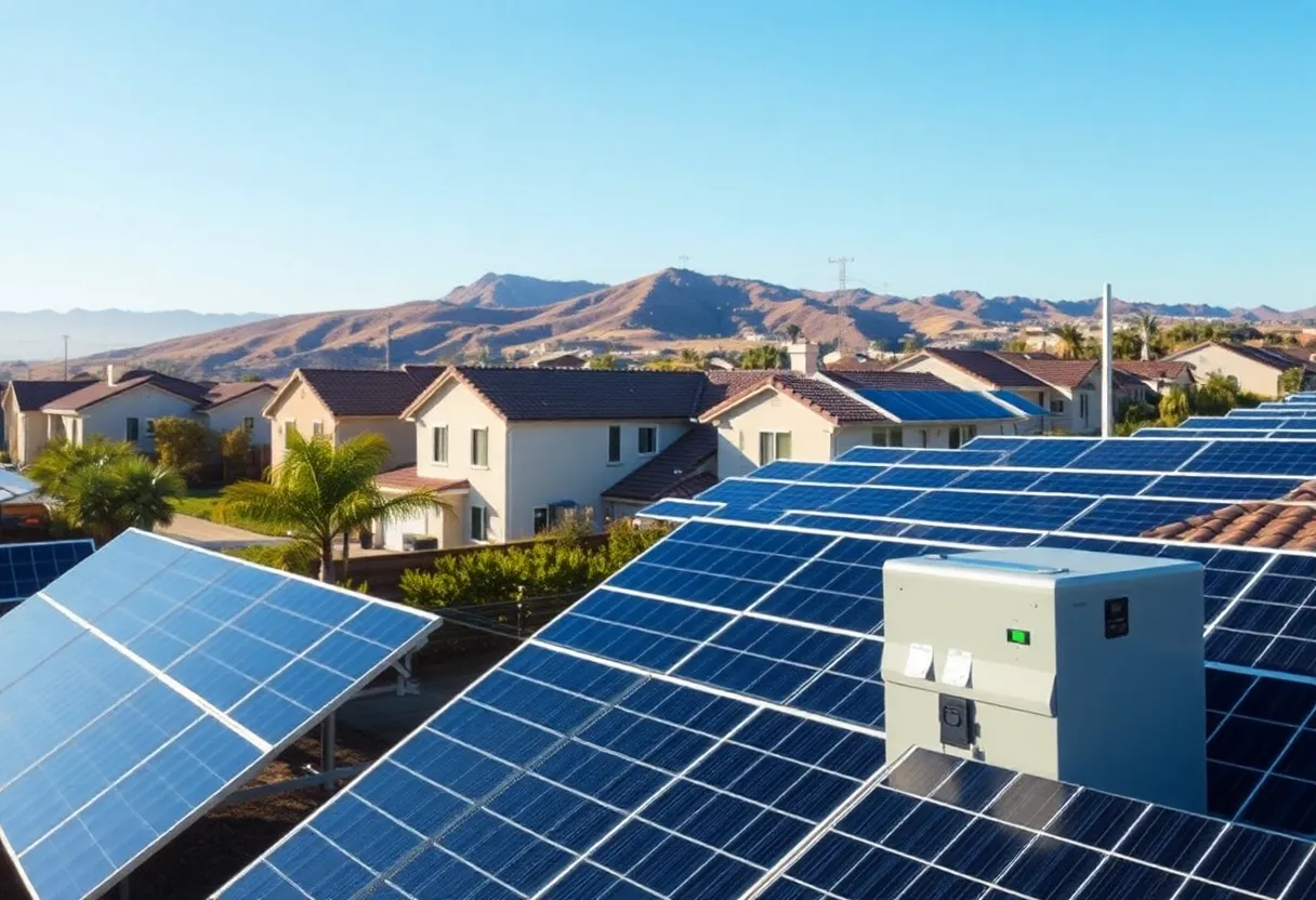 Residential solar panels and batteries in California