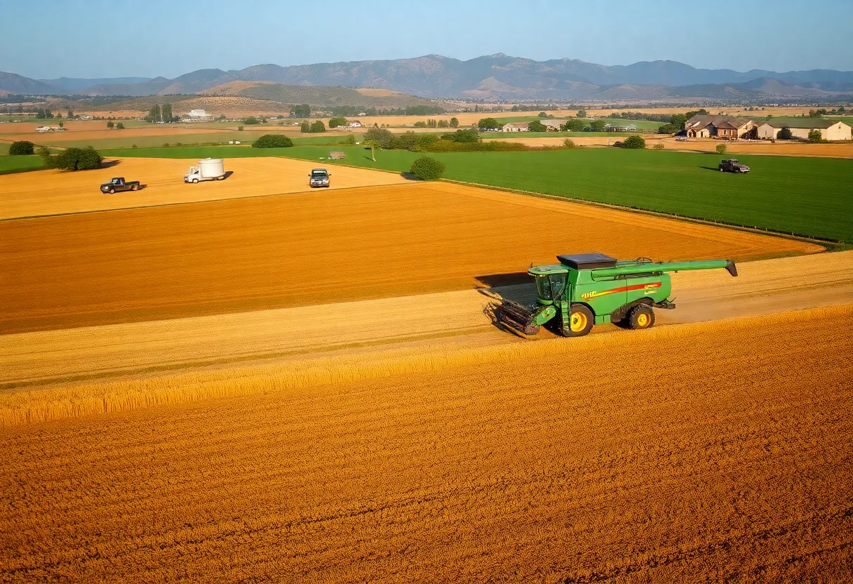 Automated machinery operating in a California agricultural field.