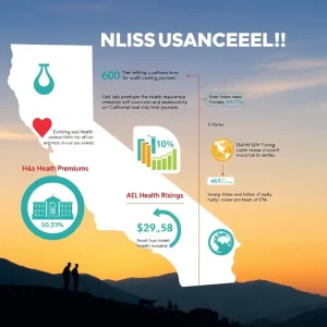 Illustration of California's health insurance premium increase for 2026