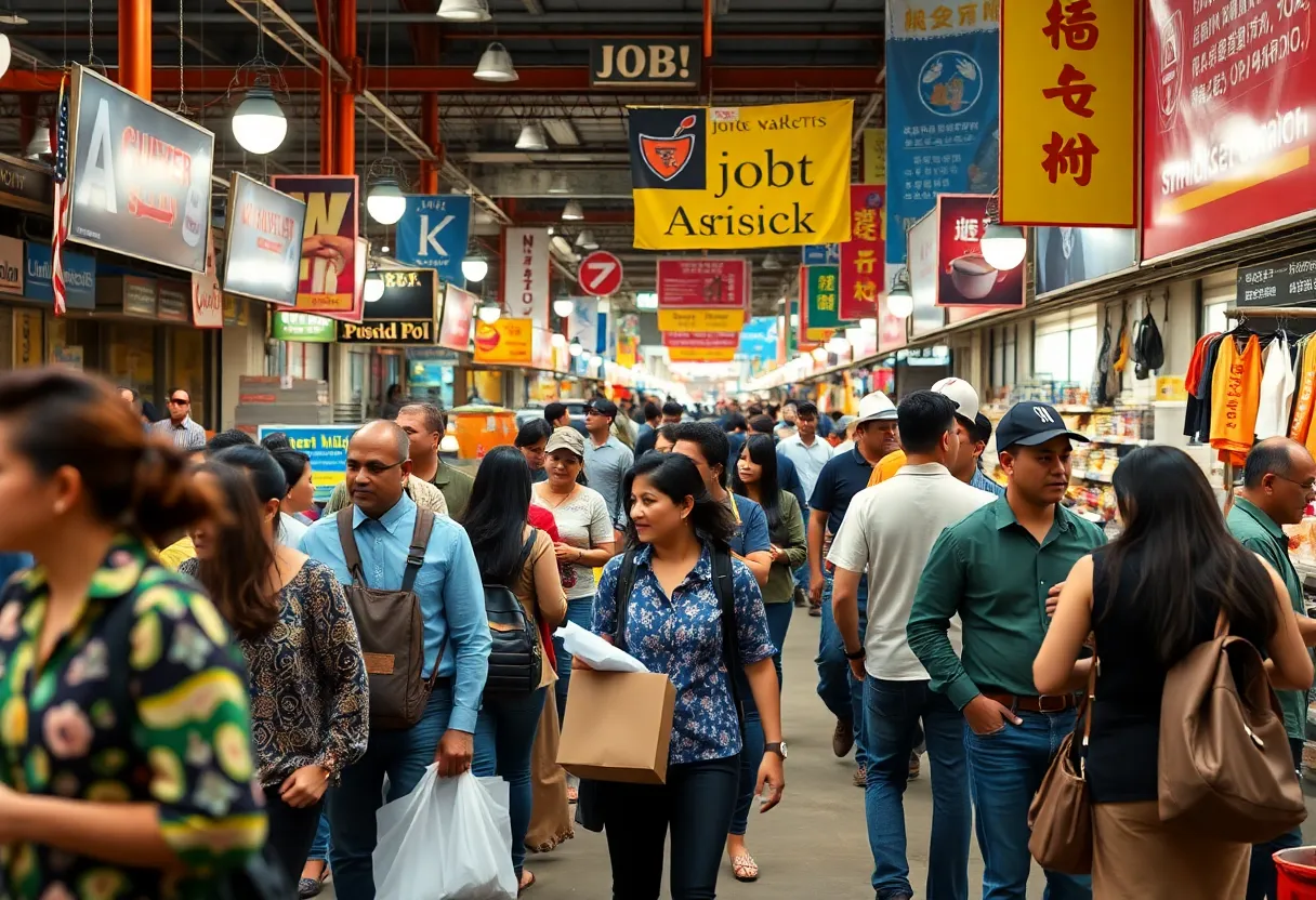 People working in a vibrant California job market