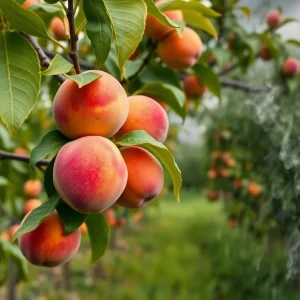 Peach trees in California's Central Valley
