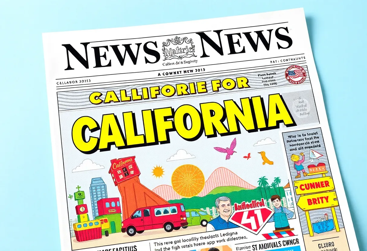 Mock-up of the California Post newspaper cover