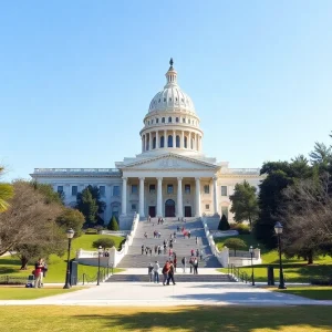 California State Capitol surrounded by greenery
