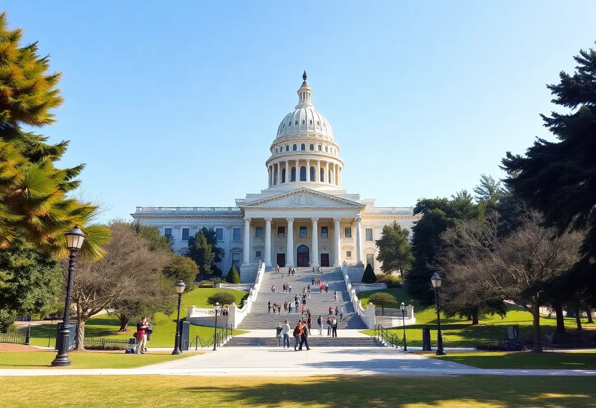 California State Capitol surrounded by greenery