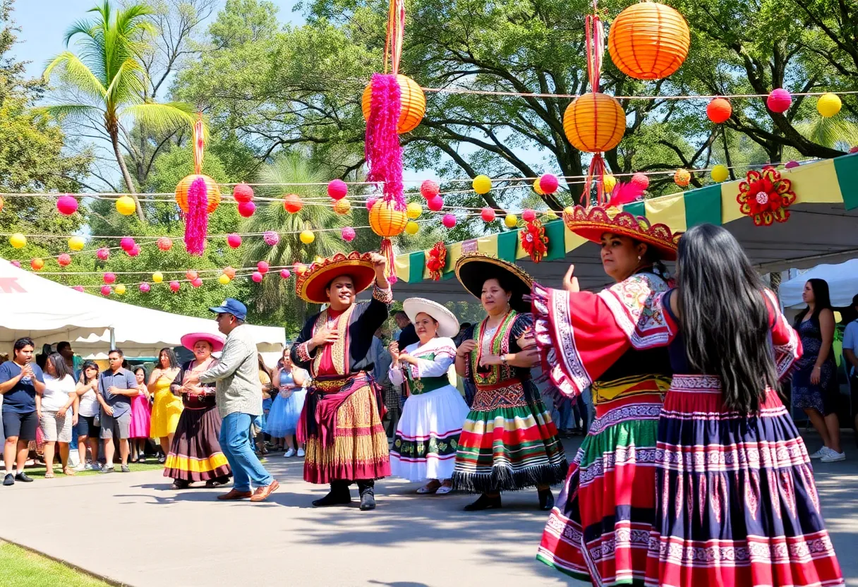 Crowd enjoying Chicano Heritage Festival with cultural performances