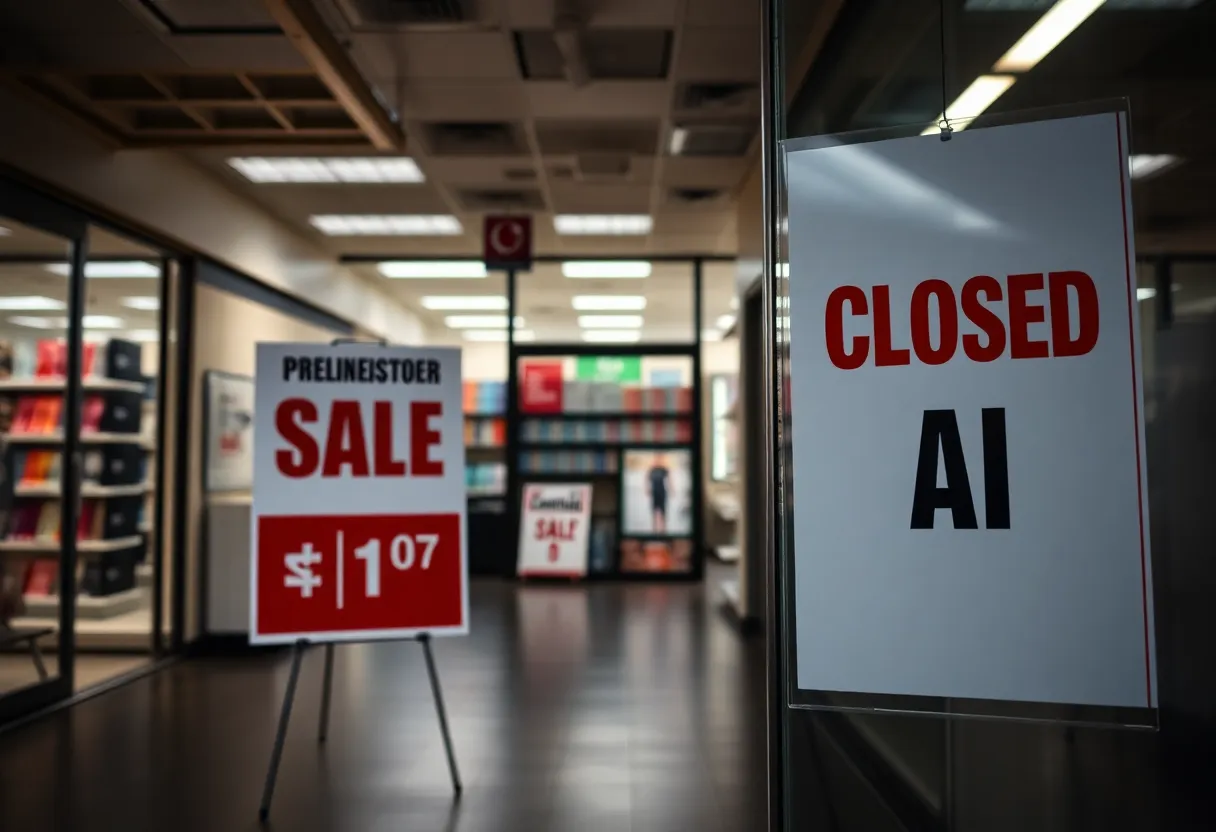 Signage for a store closure sale at Claire's.