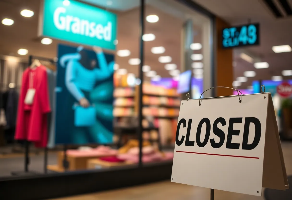 A closed Bed Bath & Beyond store with an economic challenges theme