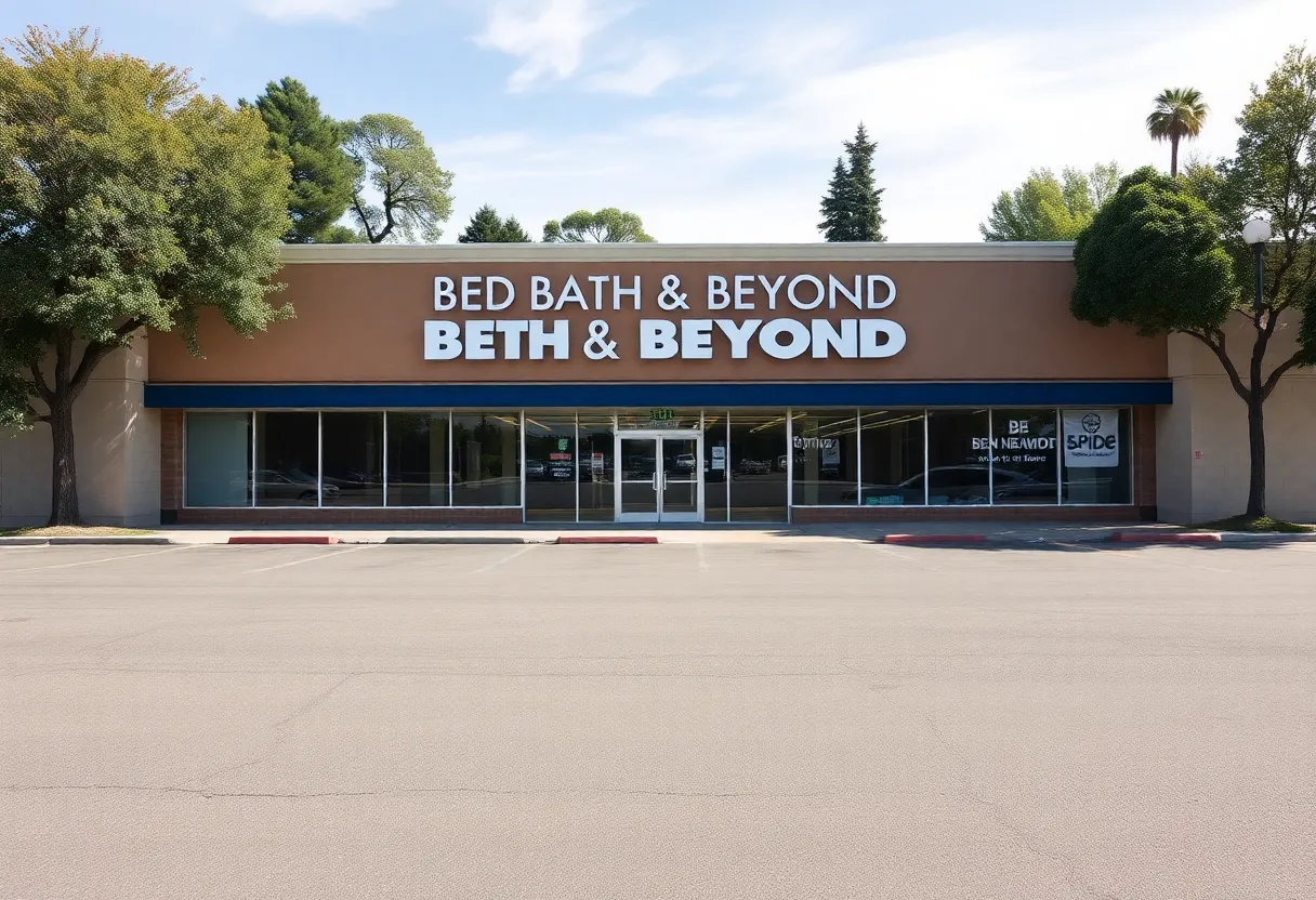Closed Bed Bath & Beyond store with a closed sign