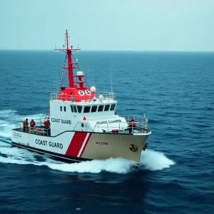 Coast Guard vessel during an interception operation