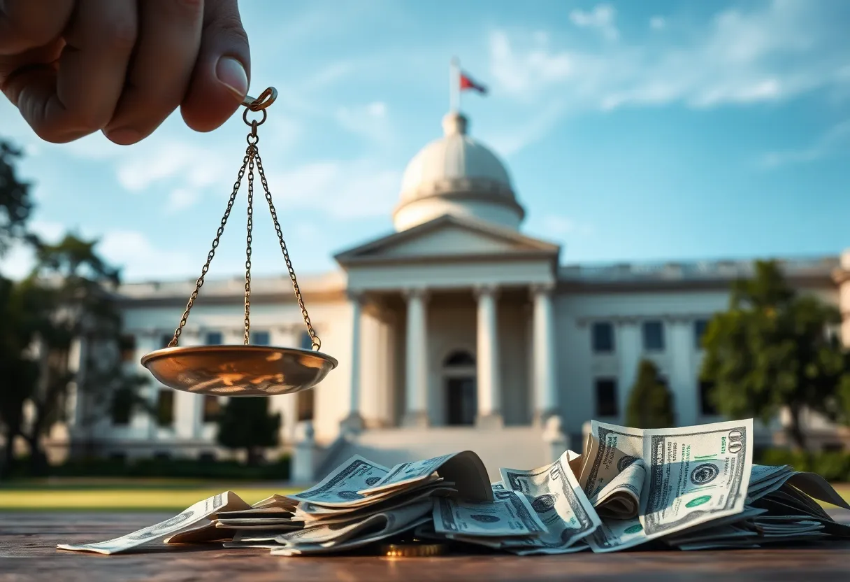 Abstract representation of corruption in government