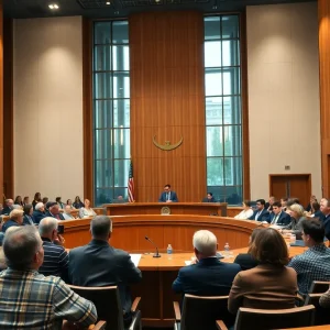 A busy city council meeting discussing important governance issues in Costa Mesa.