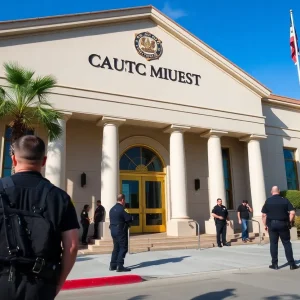 Exterior view of the Costa Mesa court building