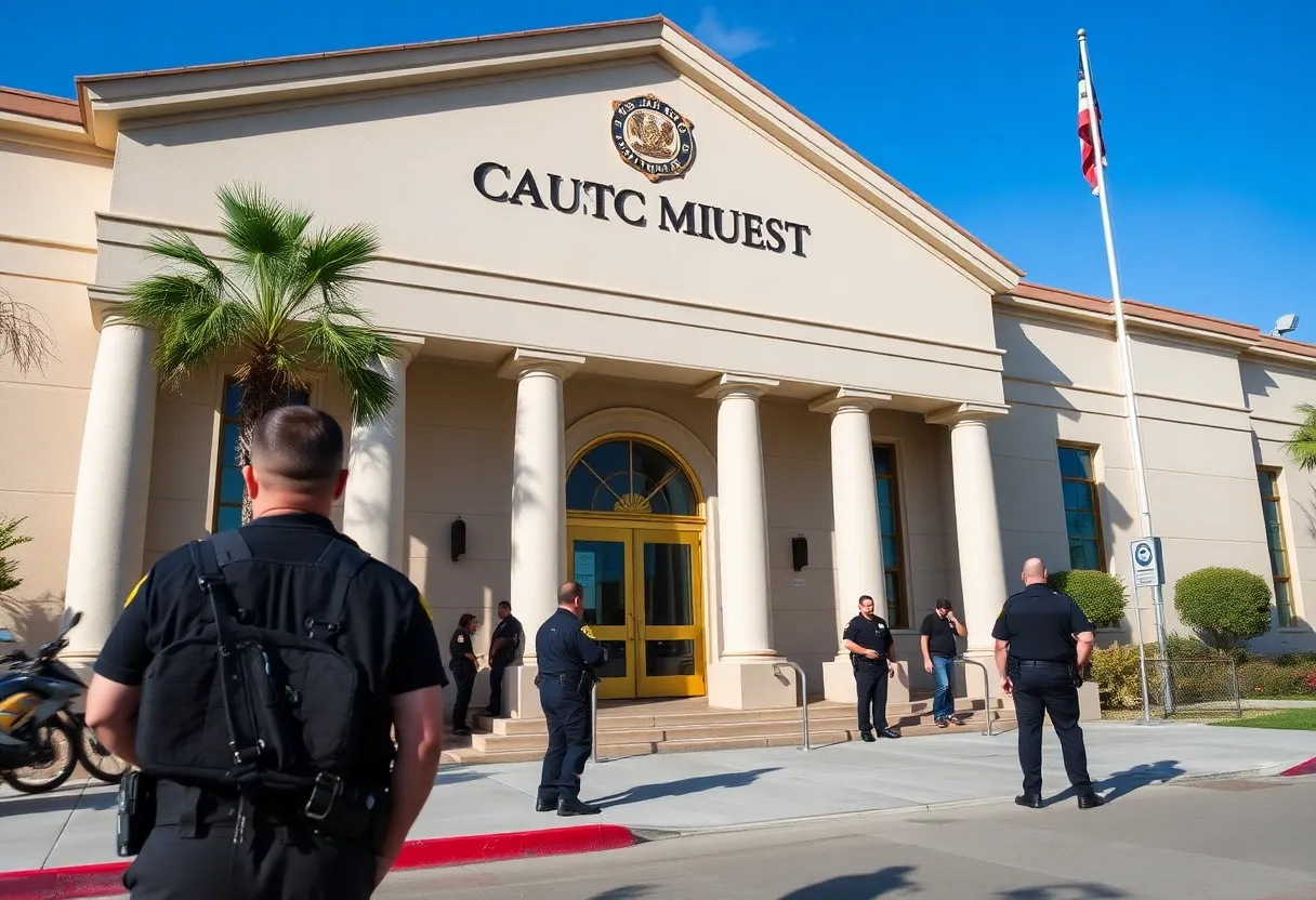 Exterior view of the Costa Mesa court building