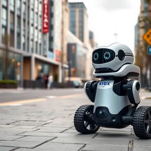 Daxbot robot assessing sidewalk for ADA compliance