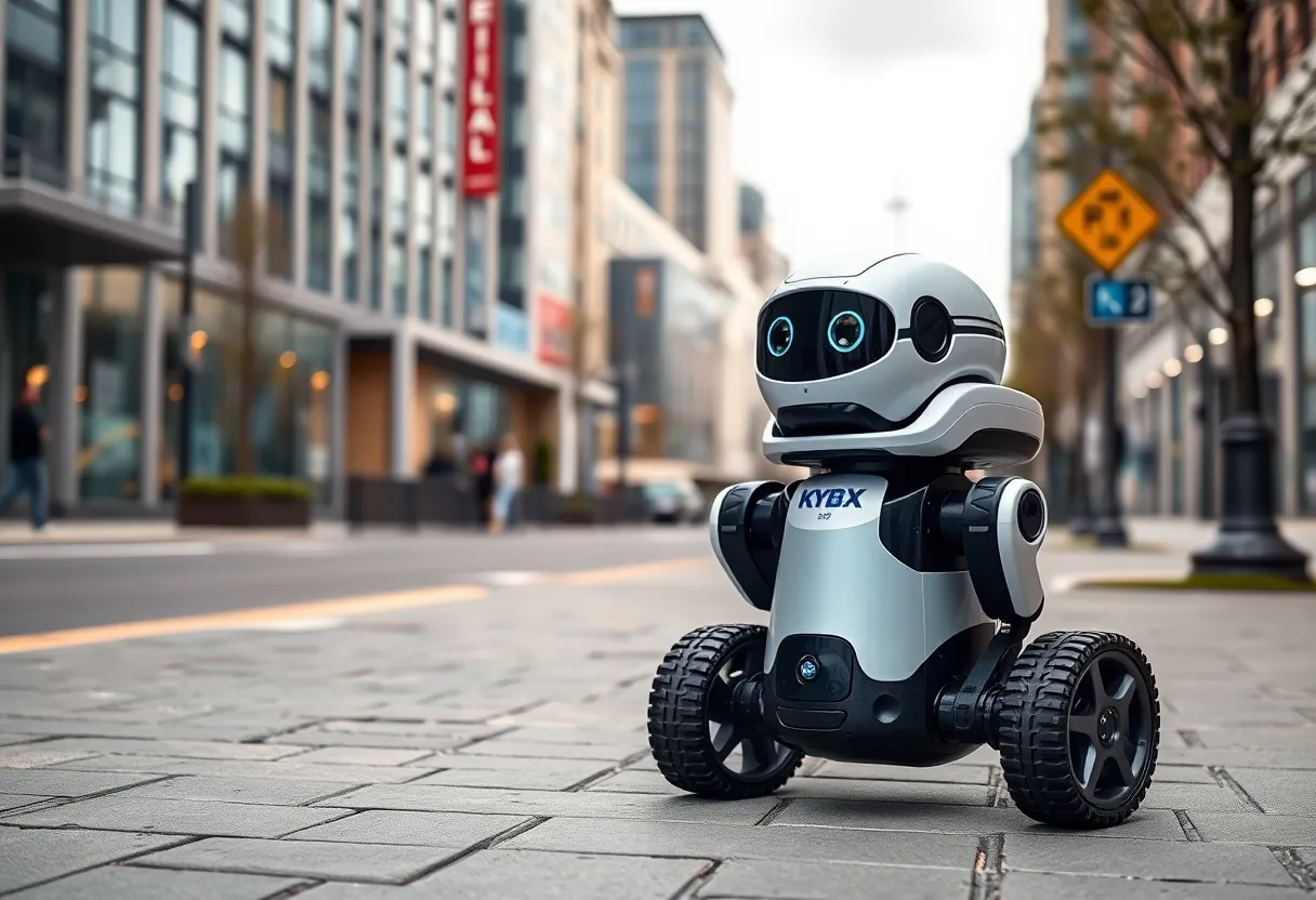 Daxbot robot assessing sidewalk for ADA compliance