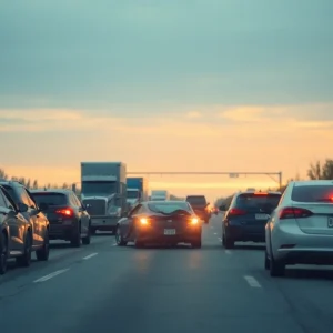 A highway accident scene representing the consequences of drunk driving.