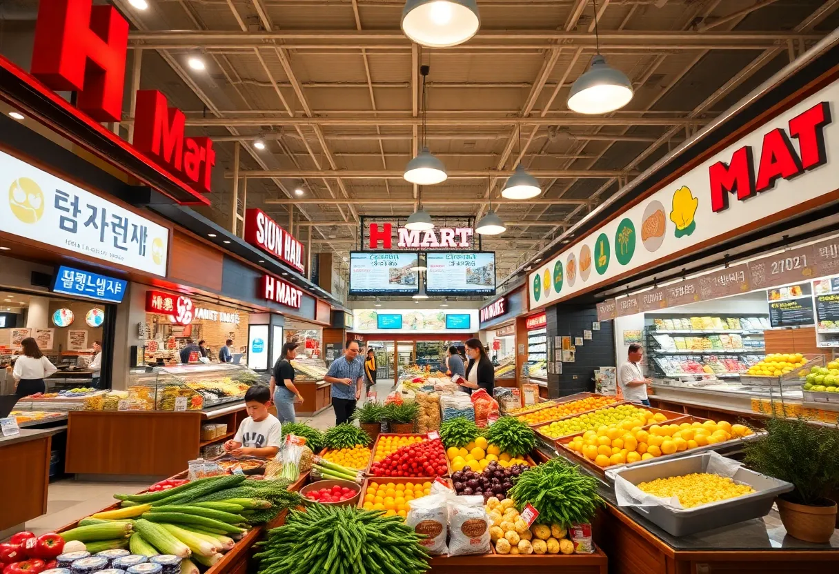 H Mart supermarket and food hall in Westminster with diverse offerings