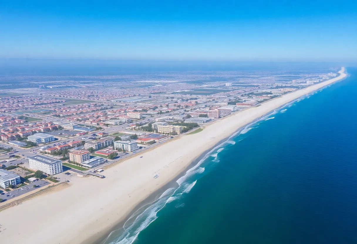 Aerial view of Huntington Beach showcasing the coastline and city life.