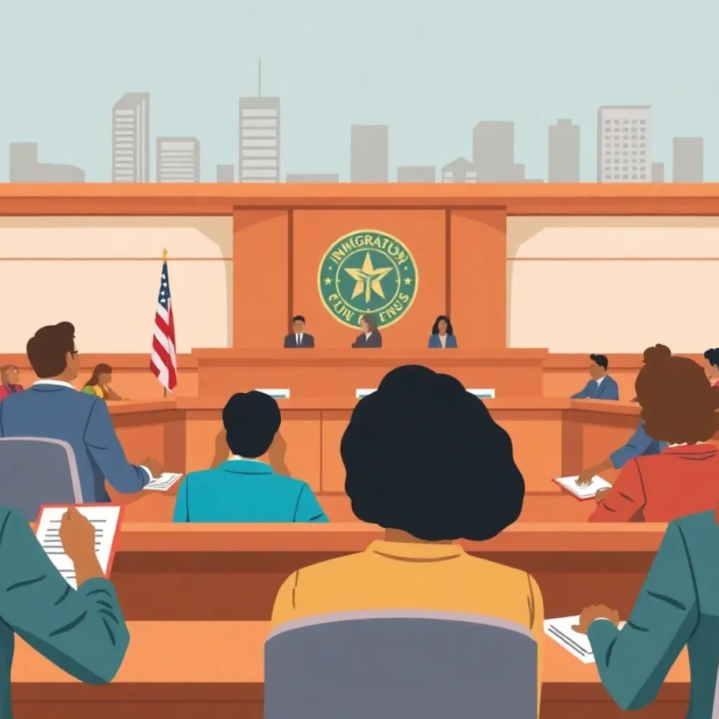 Irvine City Council members discussing immigration issues