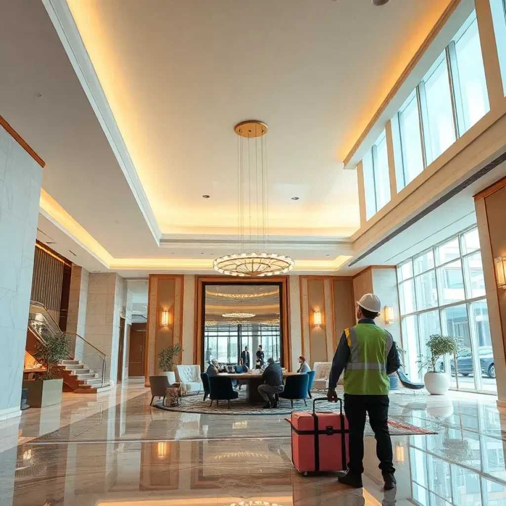 Lido House hotel lobby being renovated with modern designs