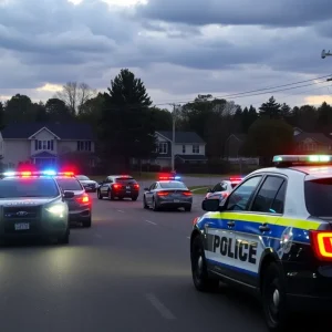 Police vehicles responding to a kidnapping incident in Los Angeles