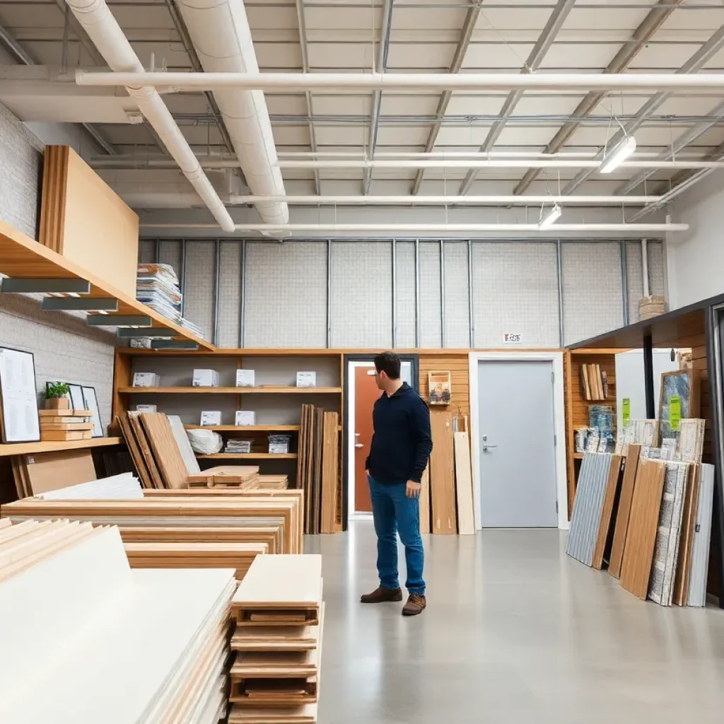 Construction materials at a retail store