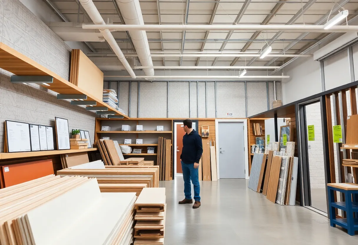 Construction materials at a retail store