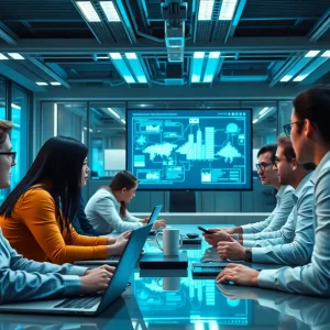 An office meeting about Meta's new political initiatives