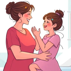 Mother and daughter celebrating after cancer treatment completion