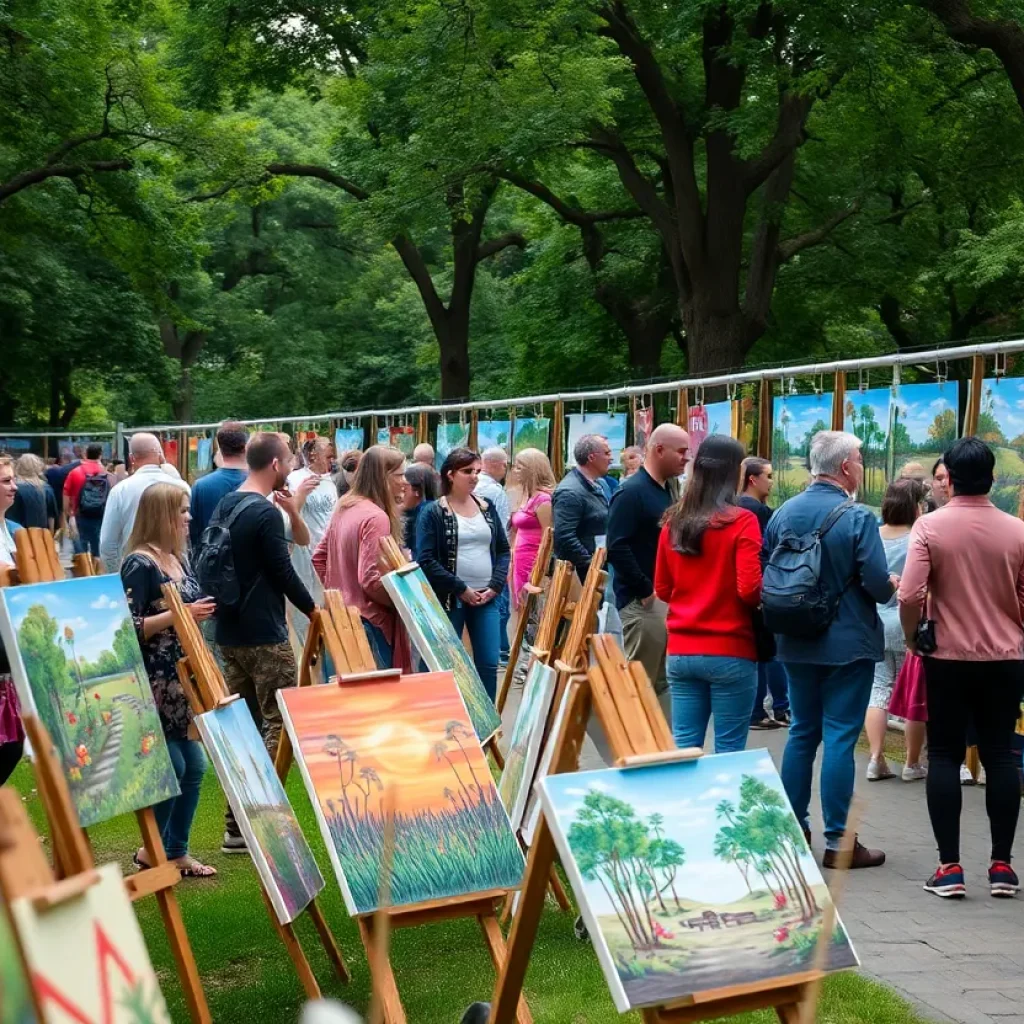 Colorful nature-inspired paintings displayed at Art in the Park
