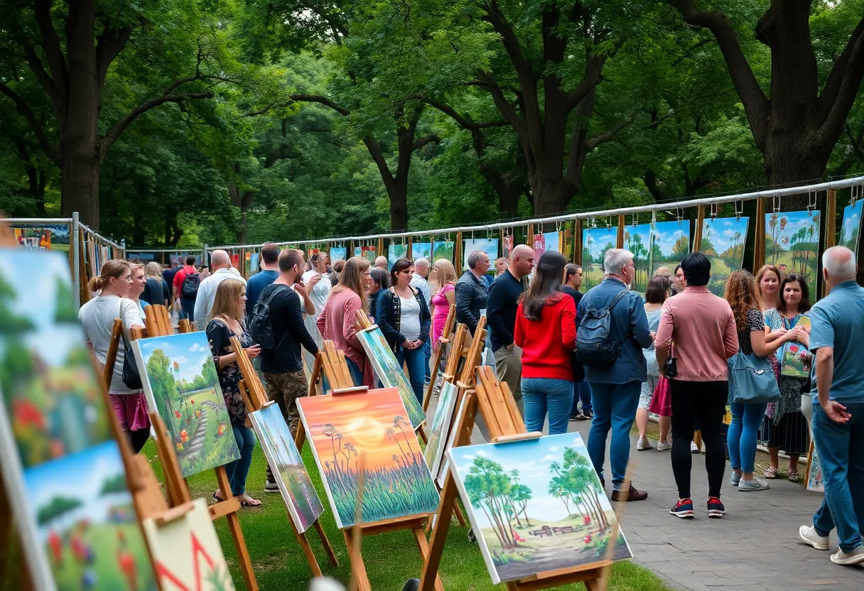 Colorful nature-inspired paintings displayed at Art in the Park