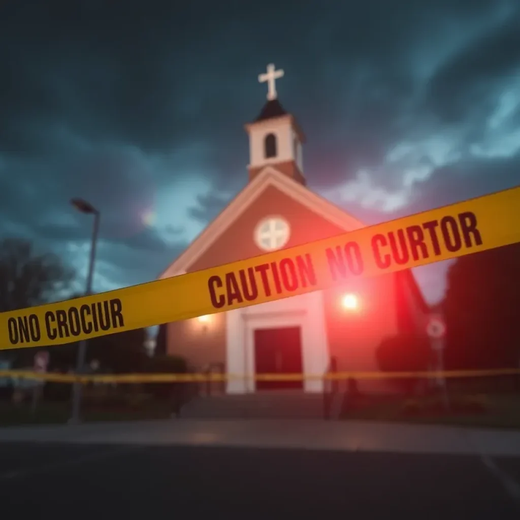 Investigation scene at a Newport Beach church