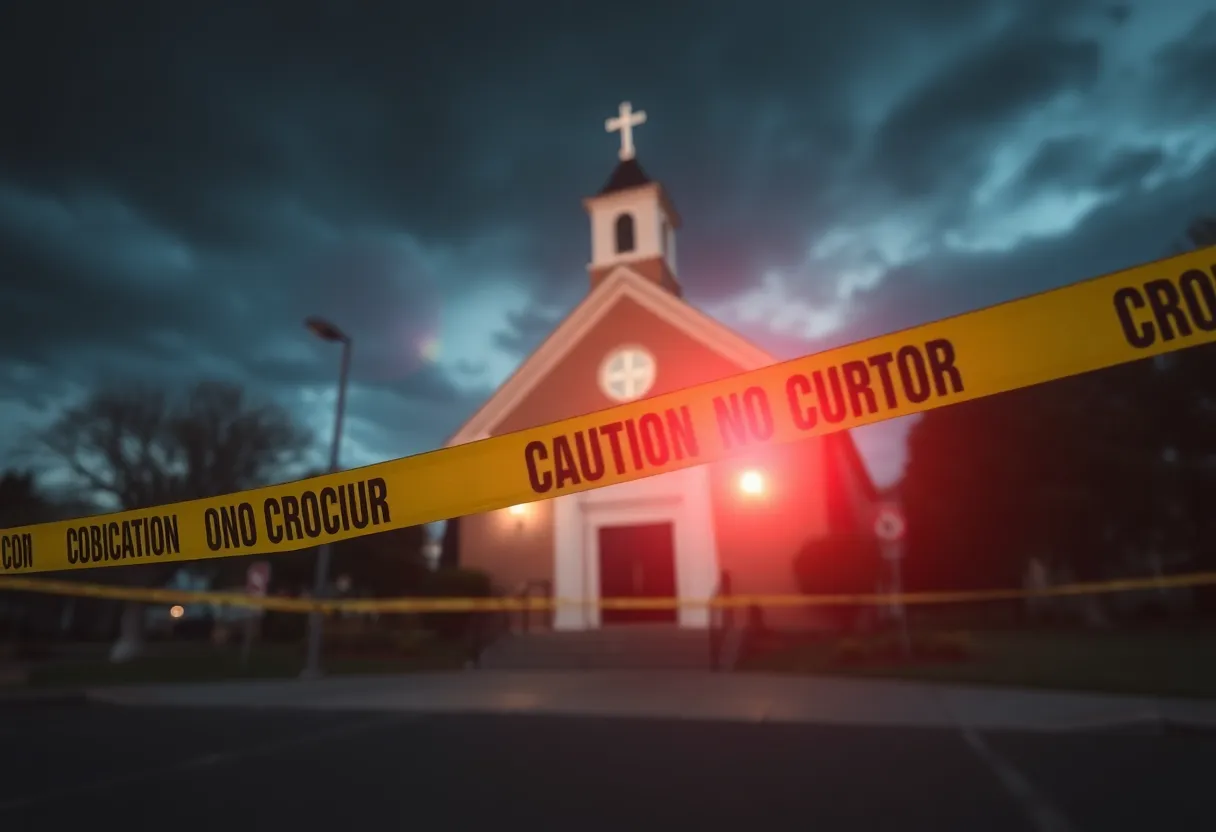 Investigation scene at a Newport Beach church