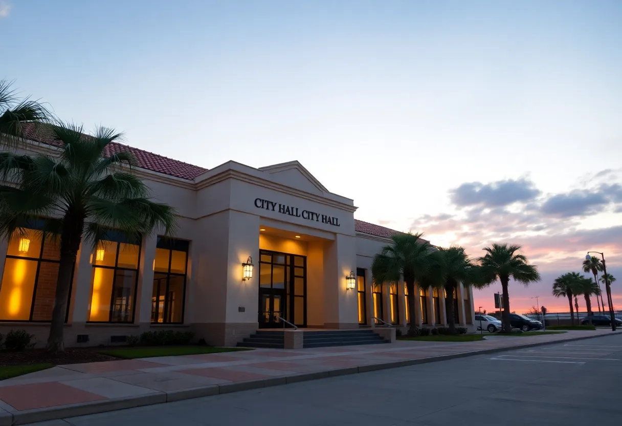 Newport Beach City Hall at sunset