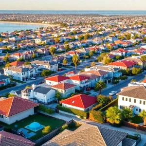 Scenic view of Newport Beach with rental properties and beach access