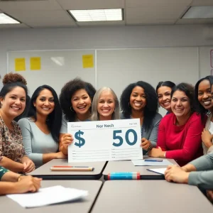 Here Branding Bundle Celebration of salary increases among educators and staff in Newport-Mesa School District.