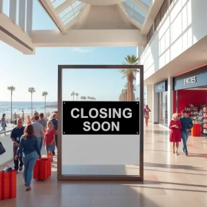 Nordstrom store closure sign in Santa Monica