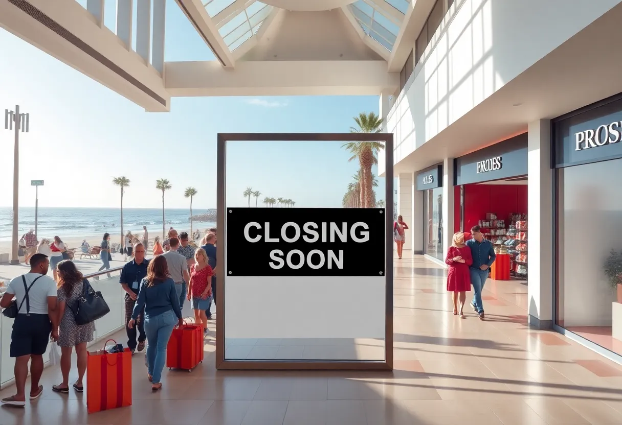 Nordstrom store closure sign in Santa Monica