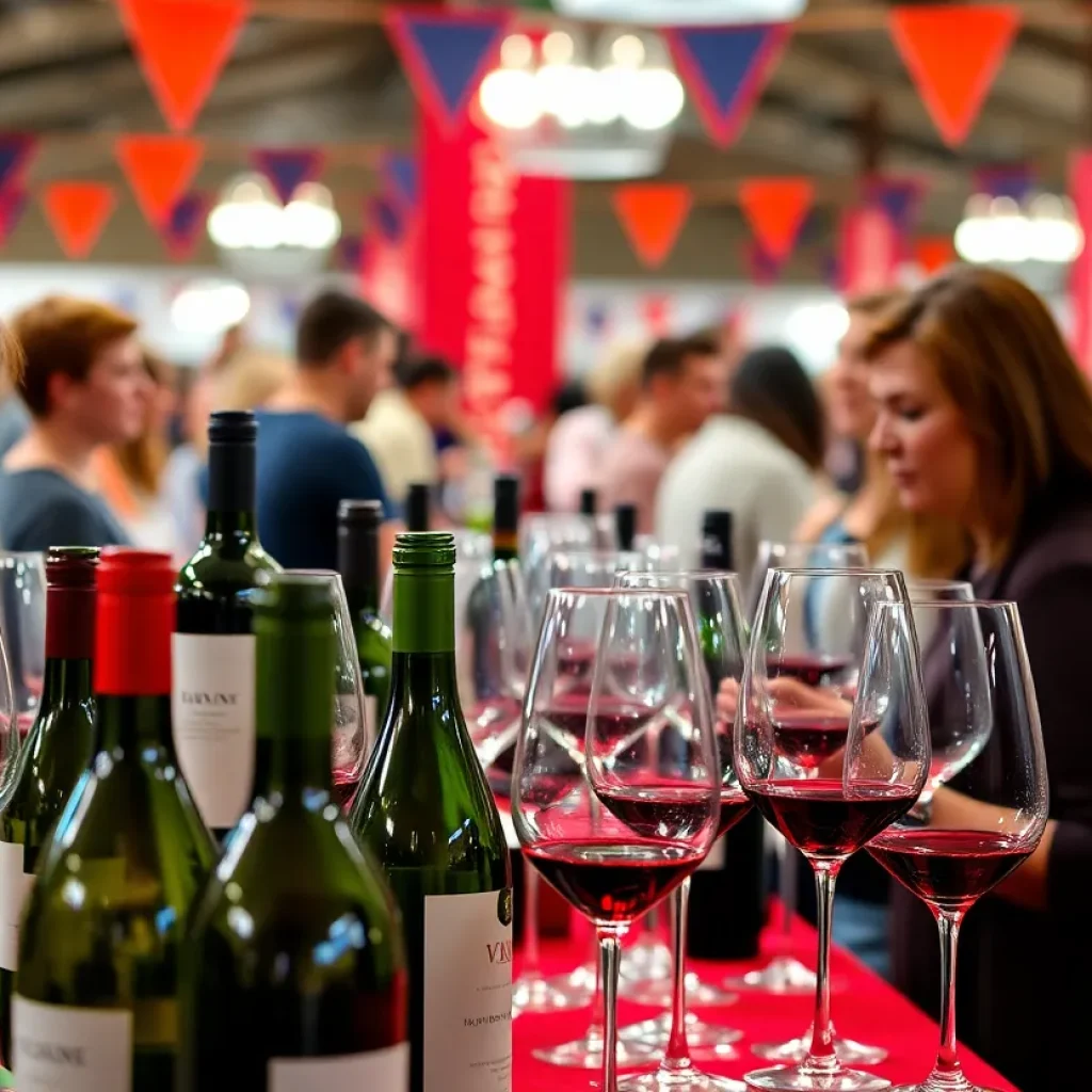 Attendees enjoying wine tastings at the OC Fair