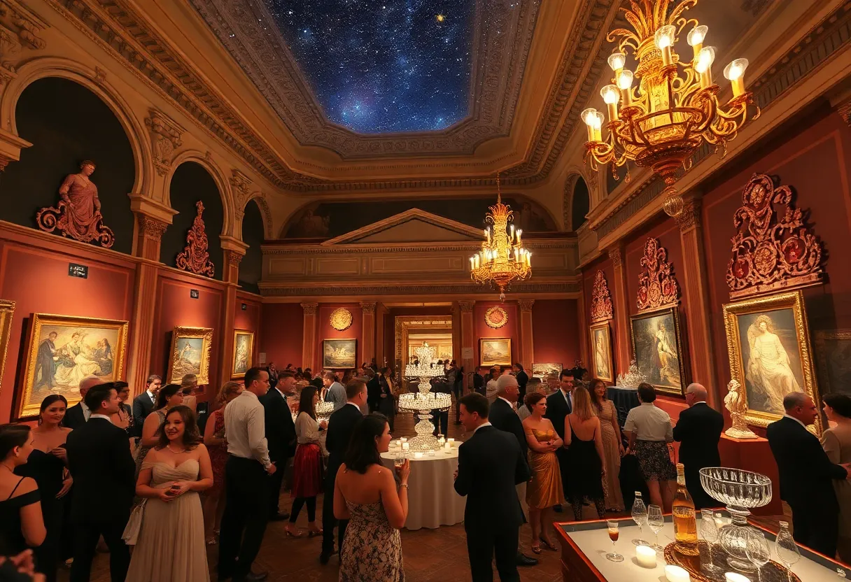 Guests at the OCMA ARTSense Gala enjoying cocktails and art displays