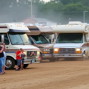 Here Branding Bundle Motorhomes crashing in a demolition derby for charity in Orange County.
