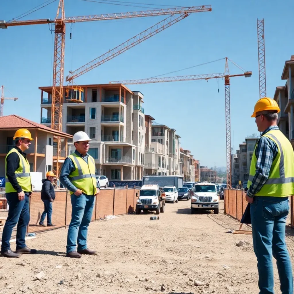 Engineers working at a construction site in Orange County