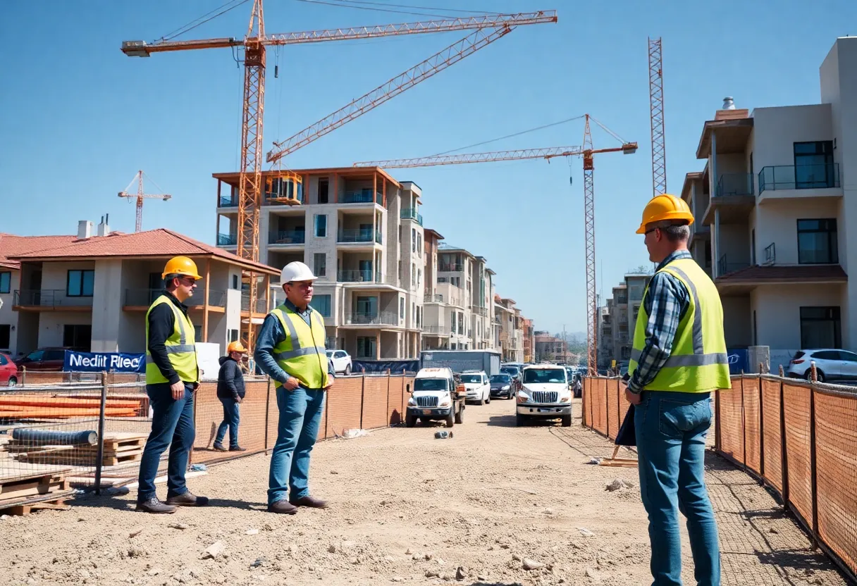 Engineers working at a construction site in Orange County