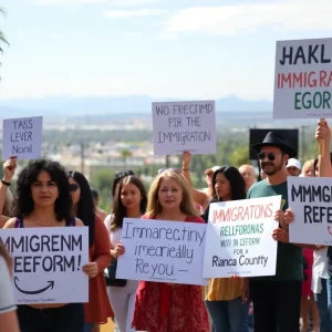 Diverse group advocating for immigration policy reform in Orange County
